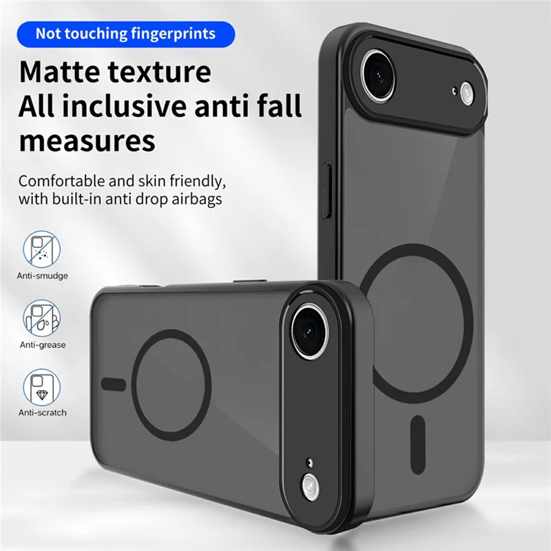 Магнитный прозрачный чехол для iPhone 17 Air с матовой текстурой, PC + TPU, защита от падений