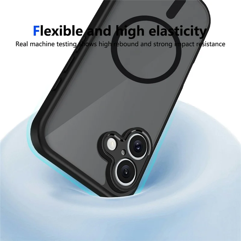 Магнитный чехол для iPhone 16 с матовым текстурированным покрытием, полупрозрачный, из поликарбоната и ТПУ, с защитой от падений