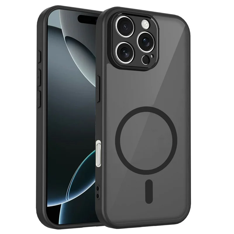 For iPhone 16 Pro Max Magnetic Case Skin Touch Matte Translucent PC + TPU Anti-Drop Phone Cover