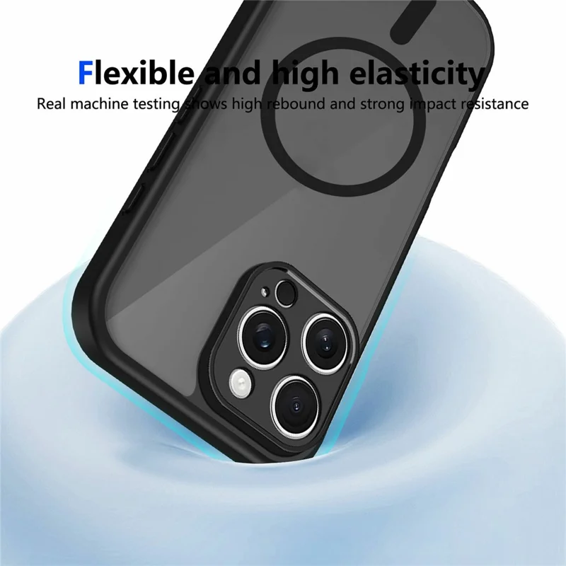 For iPhone 16 Pro Max Magnetic Case Skin Touch Matte Translucent PC + TPU Anti-Drop Phone Cover