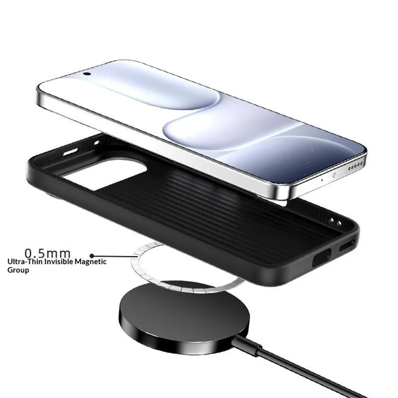 ABEEL For Honor 500 5G Magnetic Case Carbon Fiber Texture TPU PC PU Phone Back Cover - Black  /  Purple