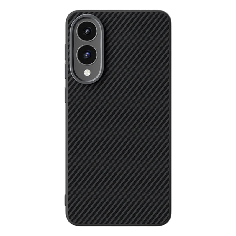 ABEEL For Samsung Galaxy S25 Edge Magnetic Case Carbon Fiber Texture TPU PC PU Phone Back Cover - Black