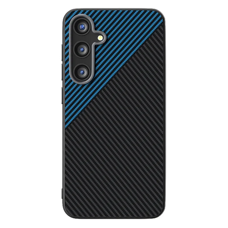 ABEEL For Samsung Galaxy S25 FE Magnetic Case Carbon Fiber Texture TPU PC PU Phone Back Cover - Black  /  Blue