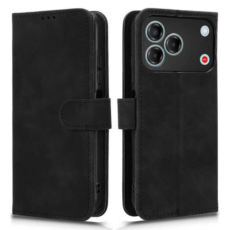 For ZTE Blade V80 Vita  /  V80 Design Leather Case Skin Feel Anti Drop Wallet Stand Flip Phone Cover - Black