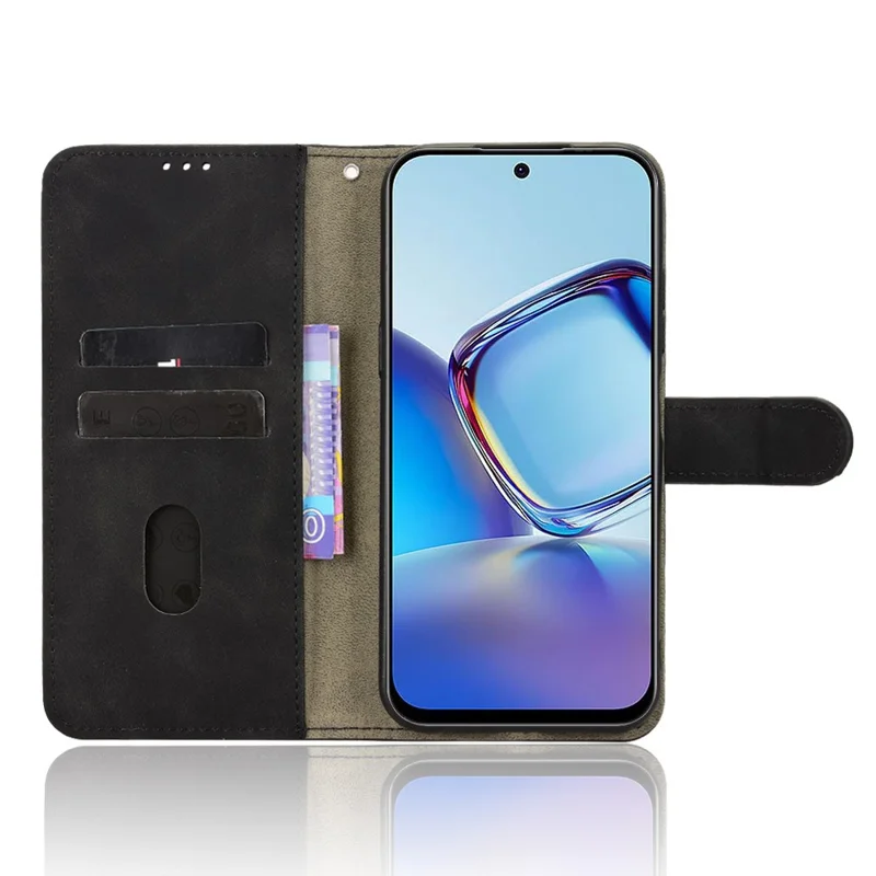 For ZTE Blade V80 Vita  /  V80 Design Leather Case Skin Feel Anti Drop Wallet Stand Flip Phone Cover - Black