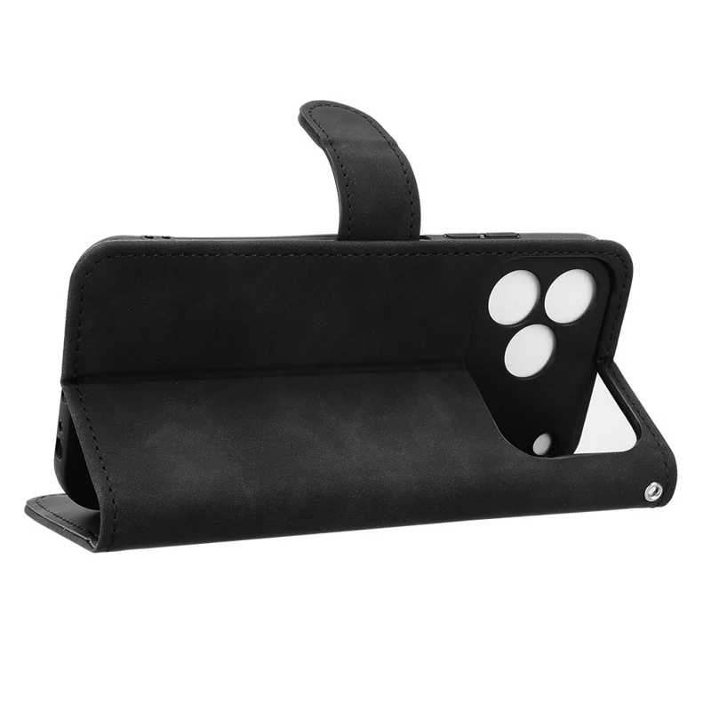 For ZTE Blade V80 Vita  /  V80 Design Leather Case Skin Feel Anti Drop Wallet Stand Flip Phone Cover - Black