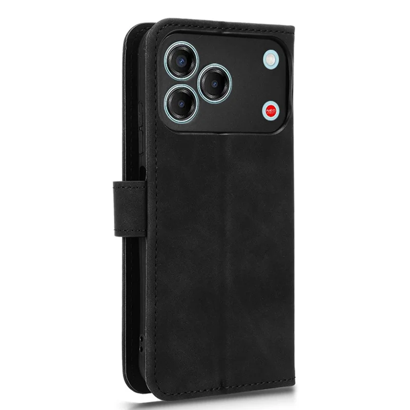 For ZTE Blade V80 Vita  /  V80 Design Leather Case Skin Feel Anti Drop Wallet Stand Flip Phone Cover - Black