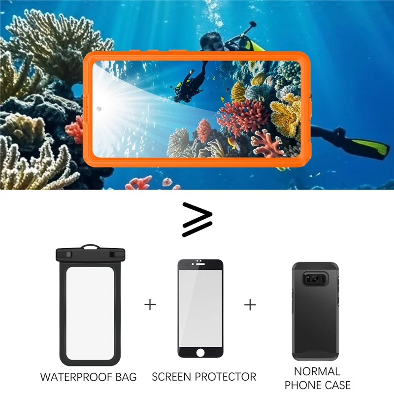REDPEPPER For Samsung Galaxy S26 Ultra IP68 Waterproof Case Clear Magnetic Phone Cover - Orange