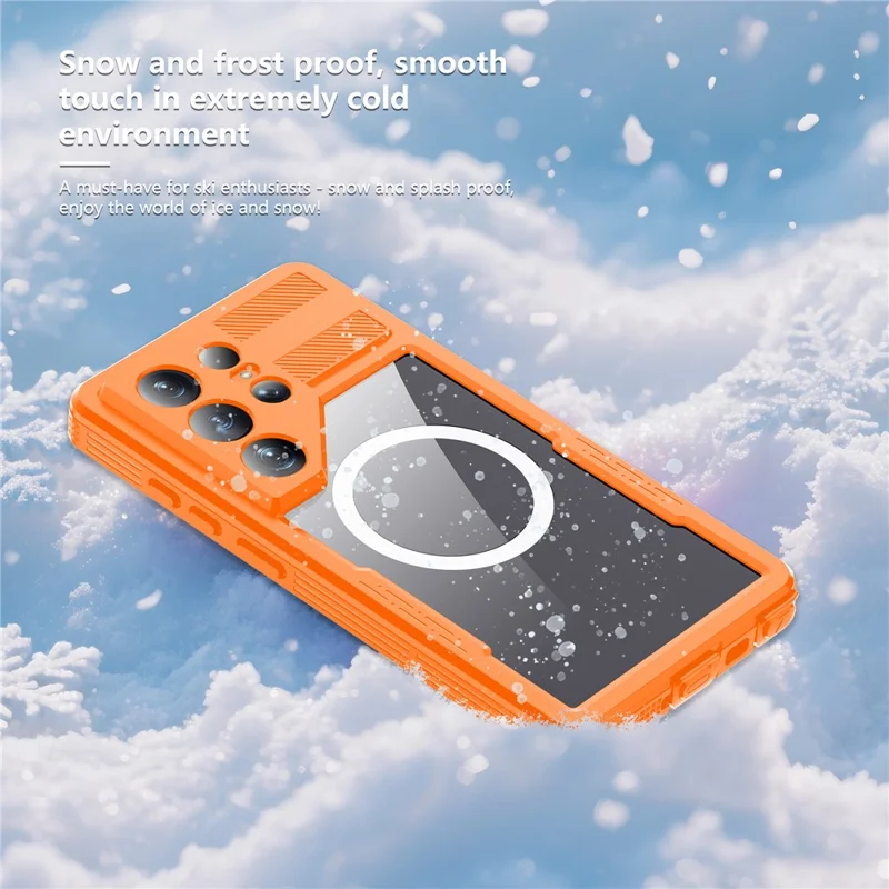 REDPEPPER For Samsung Galaxy S26 Ultra IP68 Waterproof Case Clear Magnetic Phone Cover - Orange
