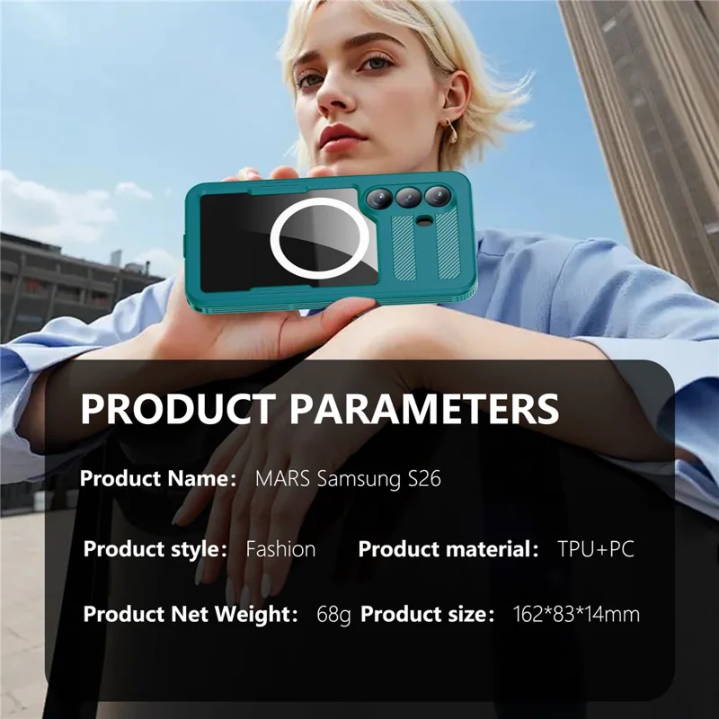 REDPEPPER Étui étanche IP68 pour Samsung Galaxy S26, housse magnétique transparente - Bleu