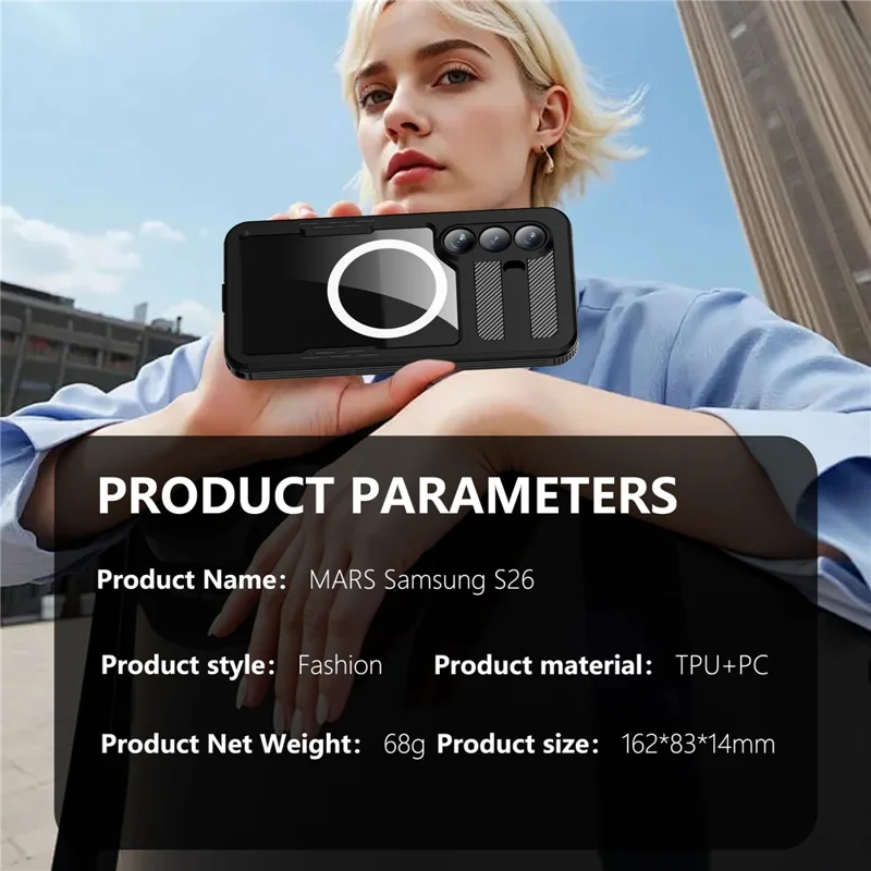 REDPEPPER pour Samsung Galaxy S26 étui étanche IP68, coque magnétique transparente - Noir