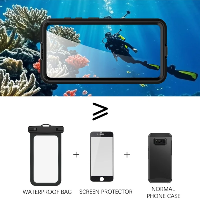 REDPEPPER pour Samsung Galaxy S26 étui étanche IP68, coque magnétique transparente - Noir
