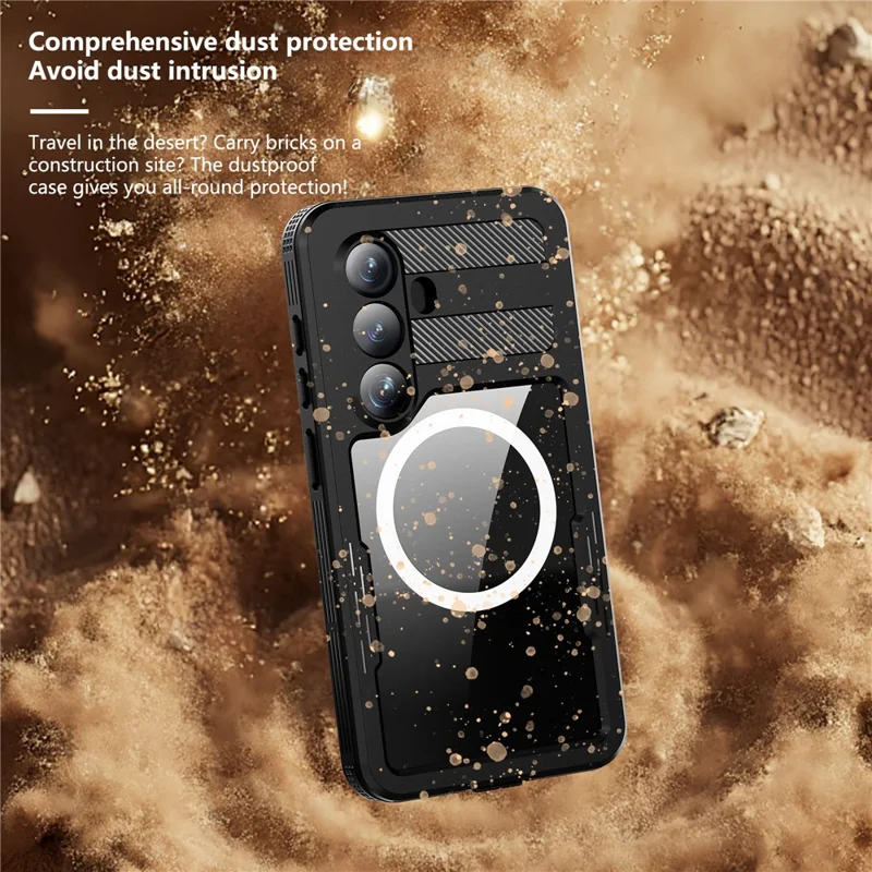 REDPEPPER pour Samsung Galaxy S26 étui étanche IP68, coque magnétique transparente - Noir