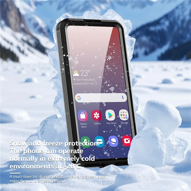 REDPEPPER pour Samsung Galaxy S26 étui étanche IP68, coque magnétique transparente - Noir
