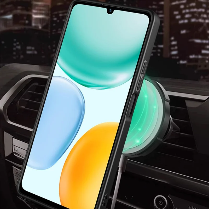 Magnetic Case For Honor X5c 4G  /  X5c Plus 4G  /  Play10A 4G Rotating Kickstand TPU + PC Phone Cover - Black