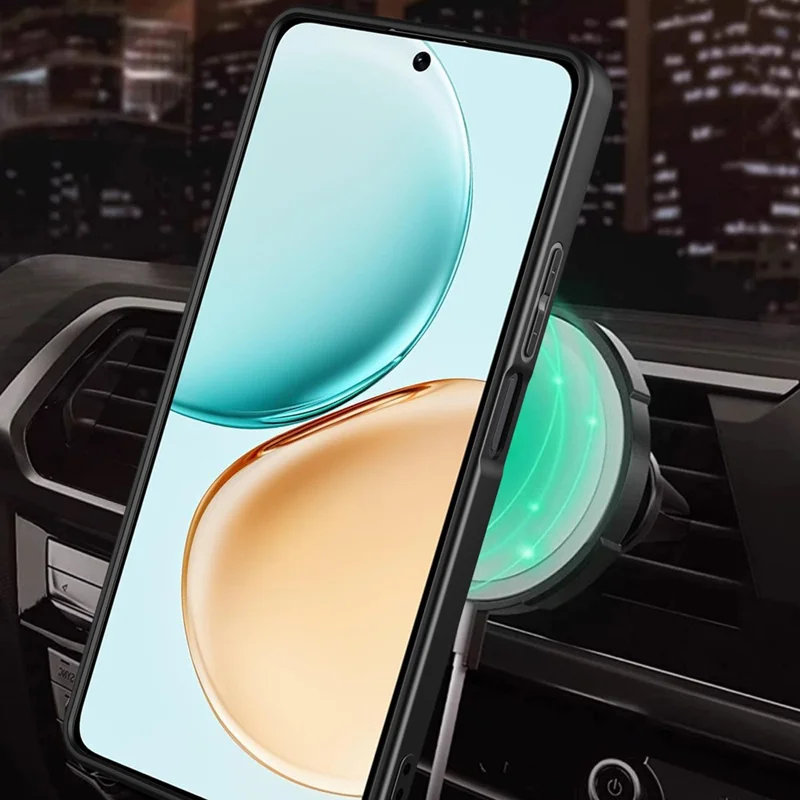 Magnetic Case For Honor 400 Smart 5G  /  400 Smart 4G  /  X7d 4G  /  X7d 5G Rotating Kickstand TPU + PC Phone Cover - Black