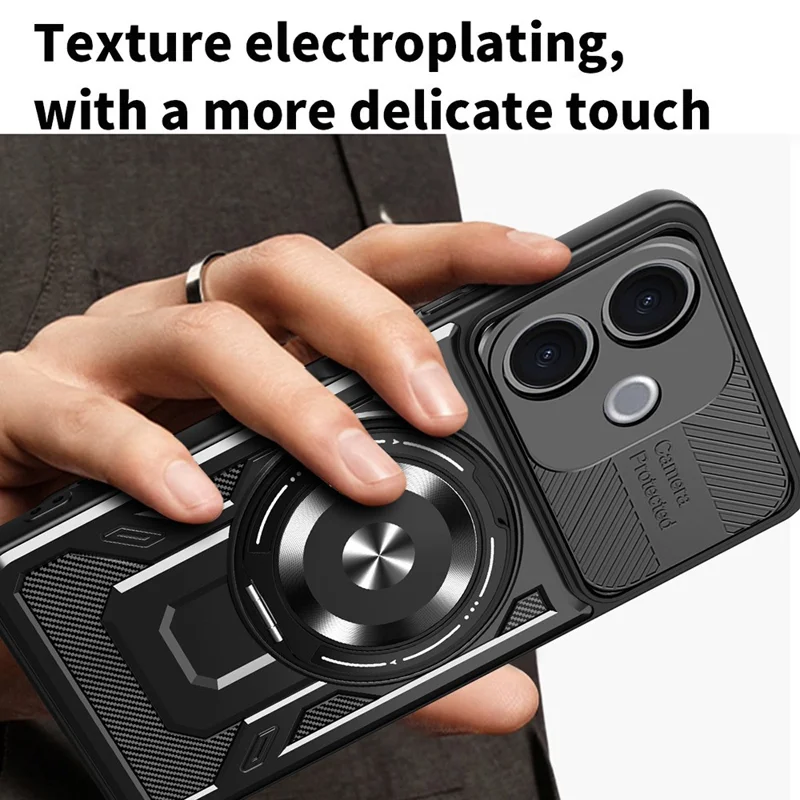 Magnetic Case For vivo V60 Lite 5G  /  V60 Lite 4G Rotating Kickstand TPU + PC Phone Cover - Black