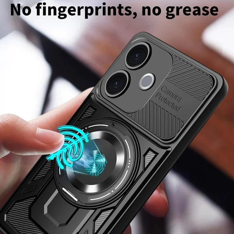 Magnetic Case For vivo V60 Lite 5G  /  V60 Lite 4G Rotating Kickstand TPU + PC Phone Cover - Black