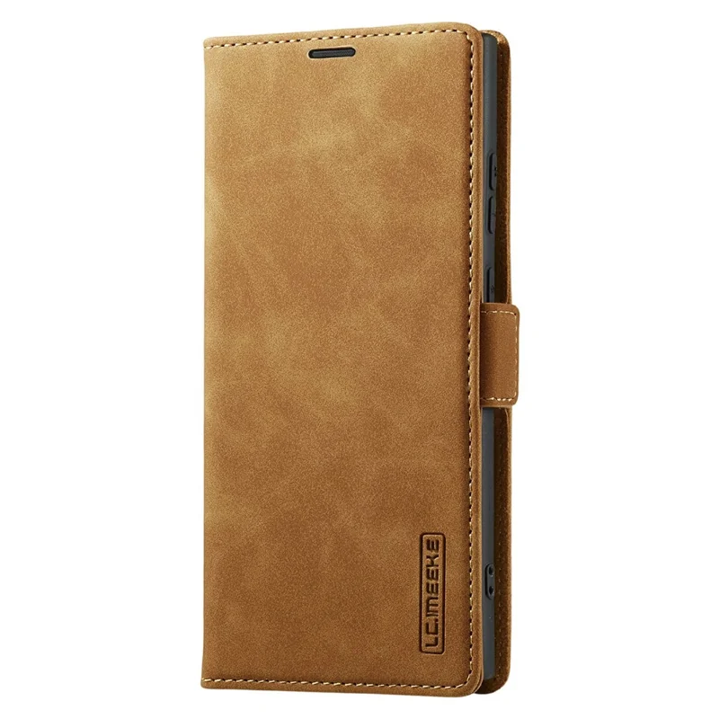 LC.IMEEKE For Samsung Galaxy S26 Ultra Case Wallet Microfiber Leather Phone Cover - Brown