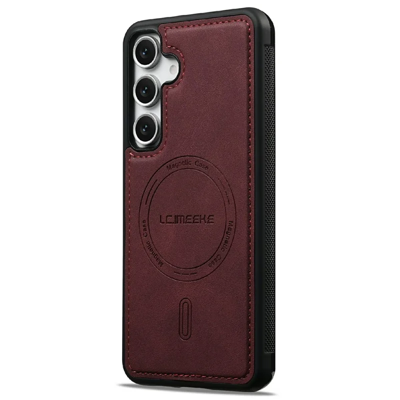 LC.IMEEKE L6 For Samsung Galaxy S26 / S26 Pro Magnetic Case PU Leather Coated PC TPU Phone Cover - Red