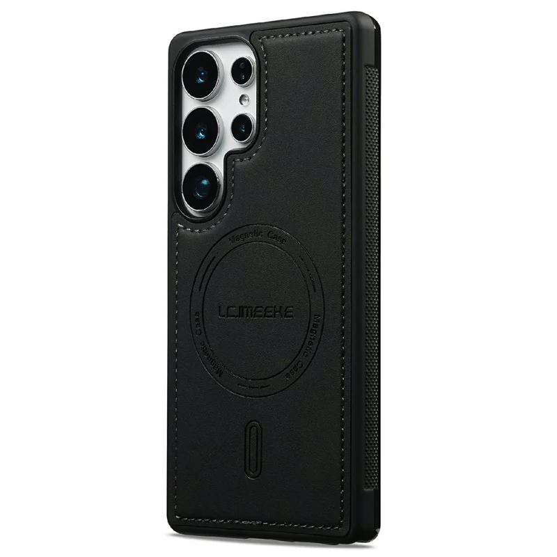 LC.IMEEKE L6 para Samsung Galaxy S26 Ultra Funda Magnética con Revestimiento de Cuero PU Carcasa de Teléfono TPU PC - Negro