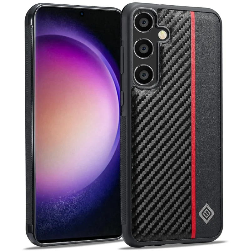 LC.IMEEKE For Samsung Galaxy S26+ Case Carbon Fiber Texture Leather + TPU + EVA Phone Cover