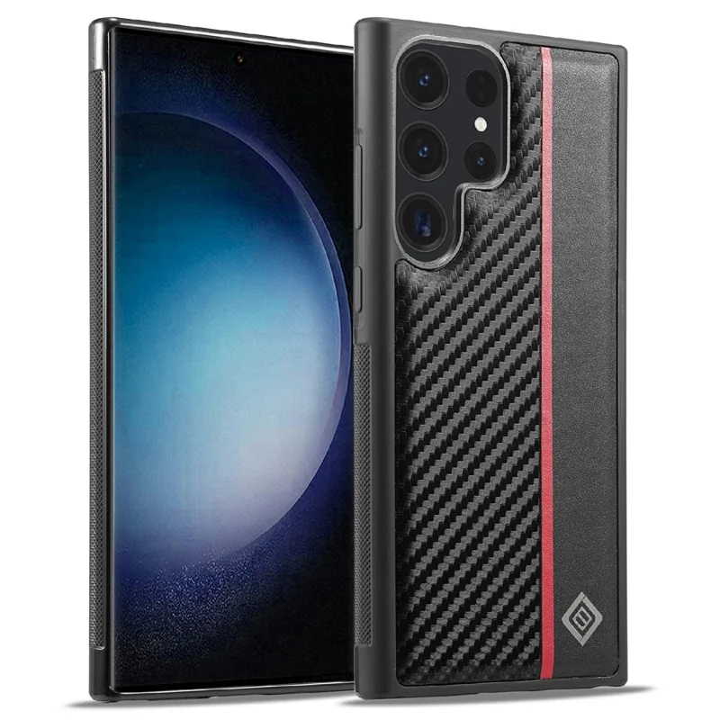 LC.IMEEKE For Samsung Galaxy S26 Ultra Case Carbon Fiber Texture Leather + TPU + EVA Phone Cover