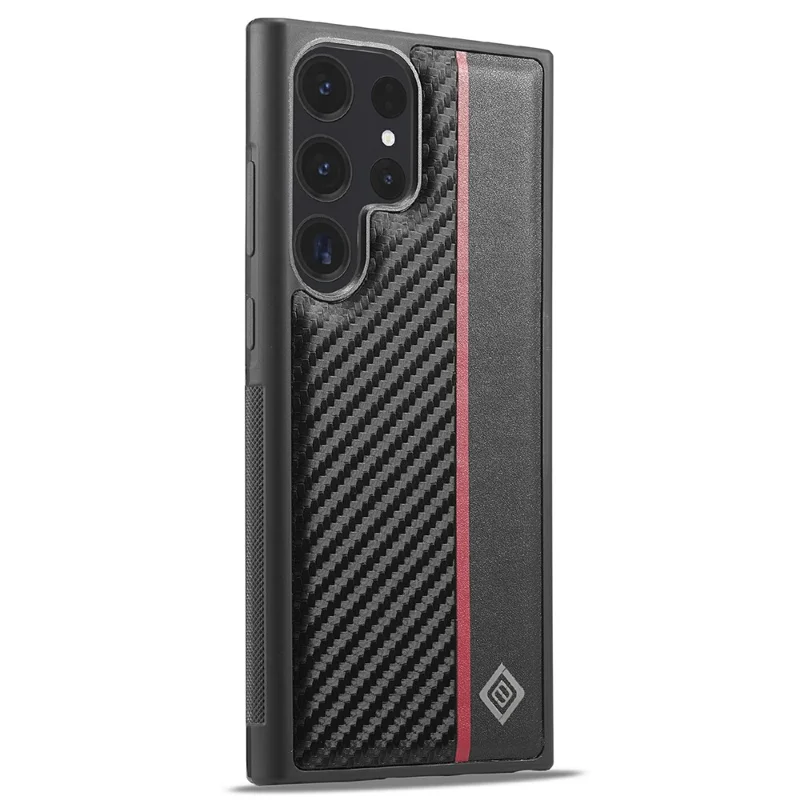 LC.IMEEKE For Samsung Galaxy S26 Ultra Case Carbon Fiber Texture Leather + TPU + EVA Phone Cover