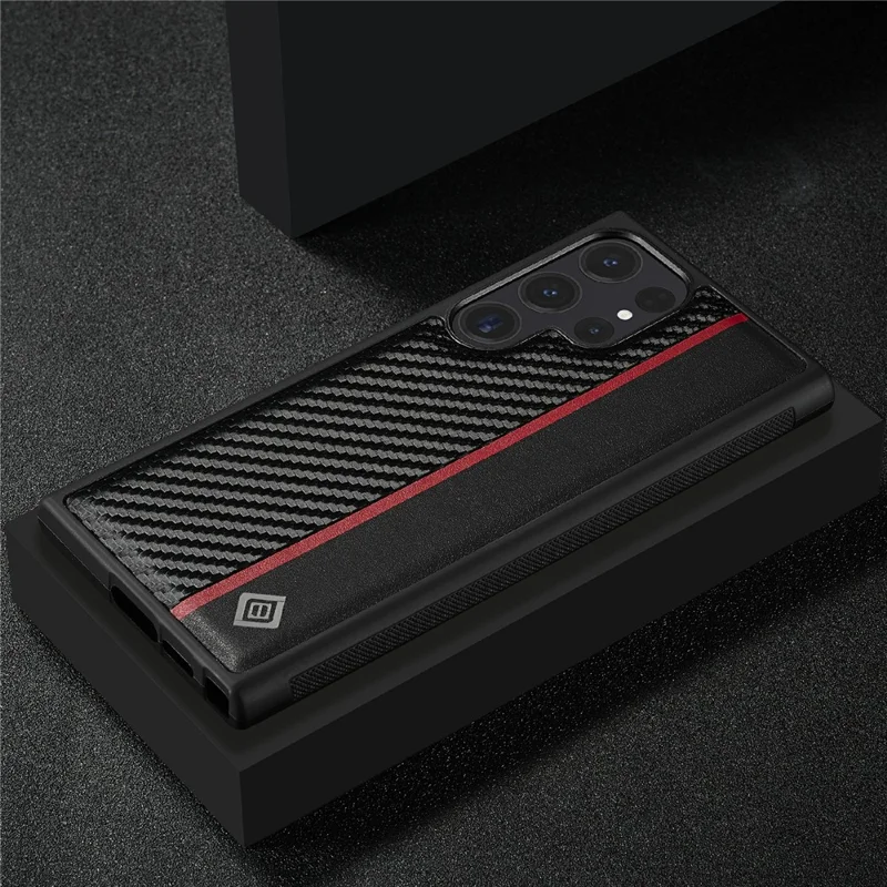 LC.IMEEKE For Samsung Galaxy S26 Ultra Case Carbon Fiber Texture Leather + TPU + EVA Phone Cover