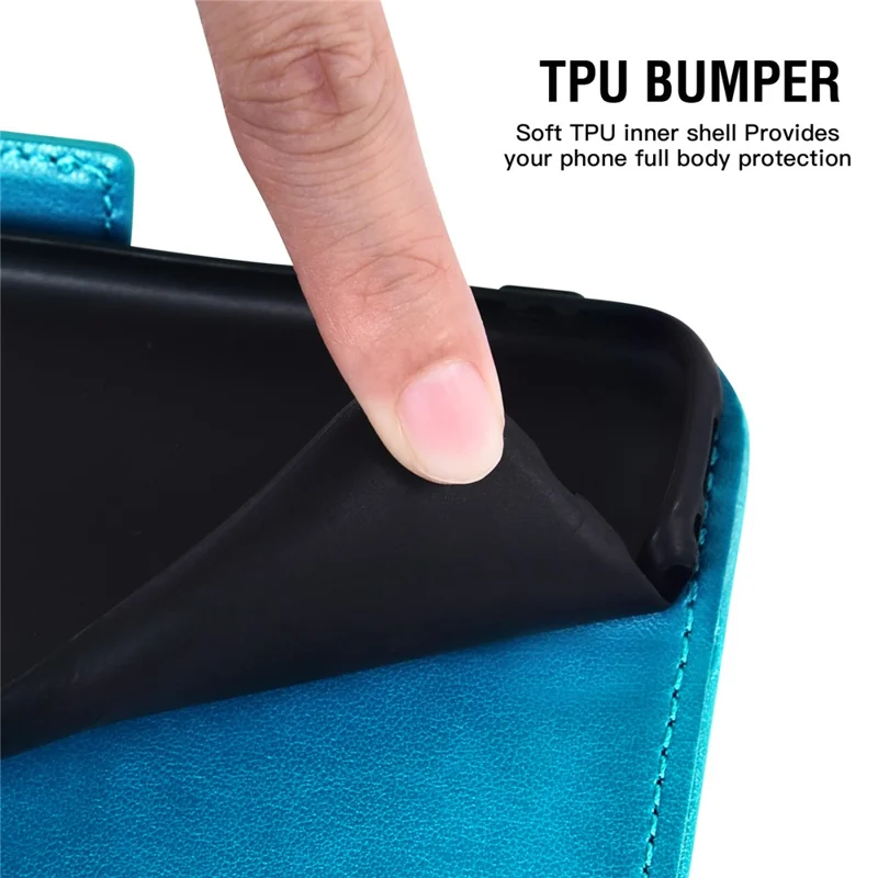 For Motorola Edge 50 Ultra 5G Case Peony Imprinted  TPU PU Leather Wallet Phone Cover with Wrist Strap - Blue