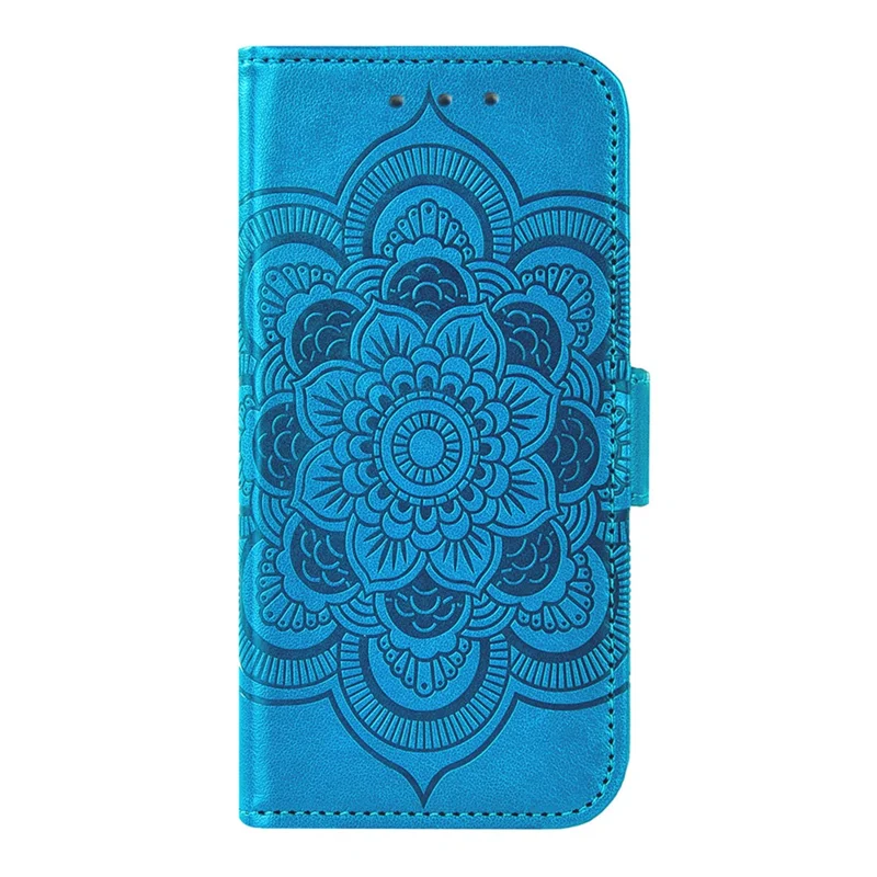 For Motorola Edge 50 Ultra 5G Case Peony Imprinted  TPU PU Leather Wallet Phone Cover with Wrist Strap - Blue