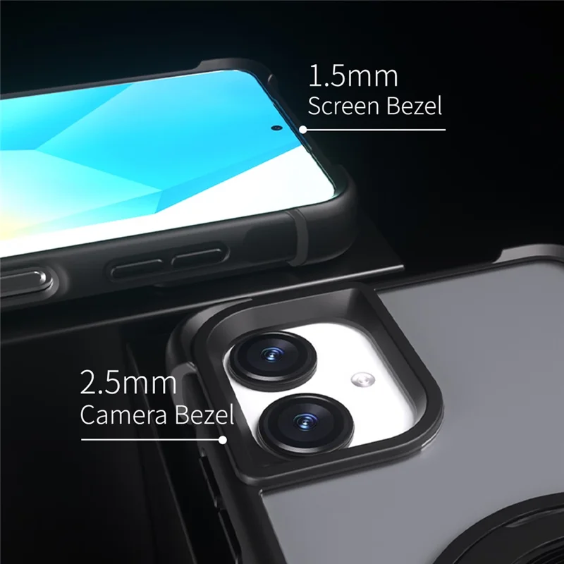 Magnetic Case For Samsung Galaxy A07 4G CD Vein Kickstand TPU + PC Phone Cover - Black