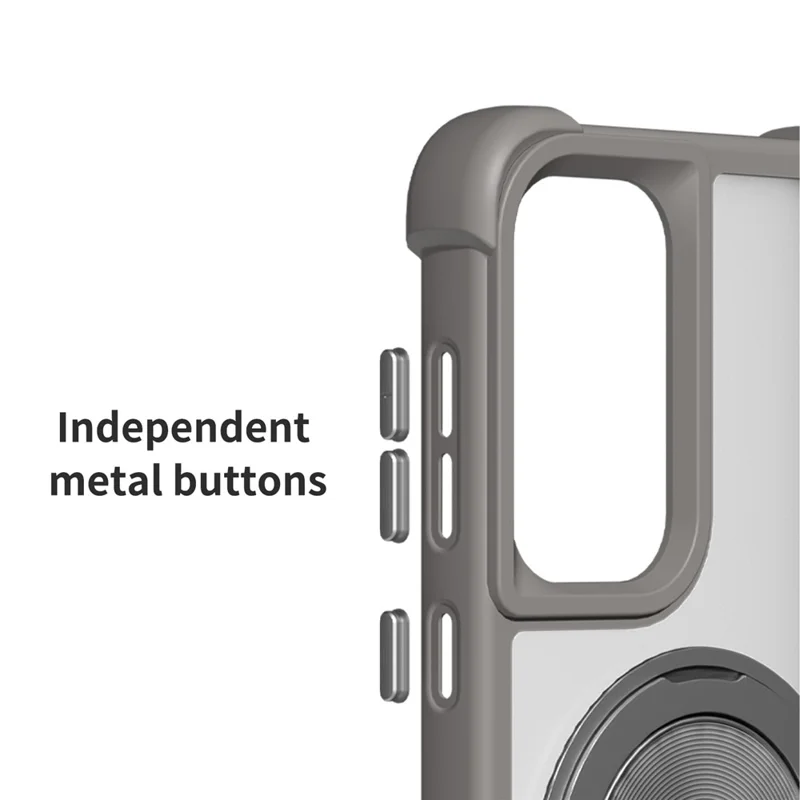 Magnetic Case For Samsung Galaxy A17 5G  /  A17 4G CD Vein Kickstand TPU + PC Phone Cover - Grey