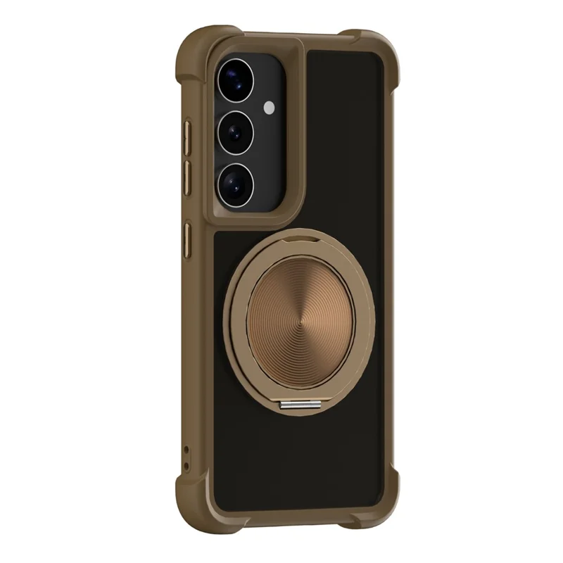 For Samsung Galaxy S26 Magnetic Case CD Vein Kickstand TPU + PC Phone Cover - Gold