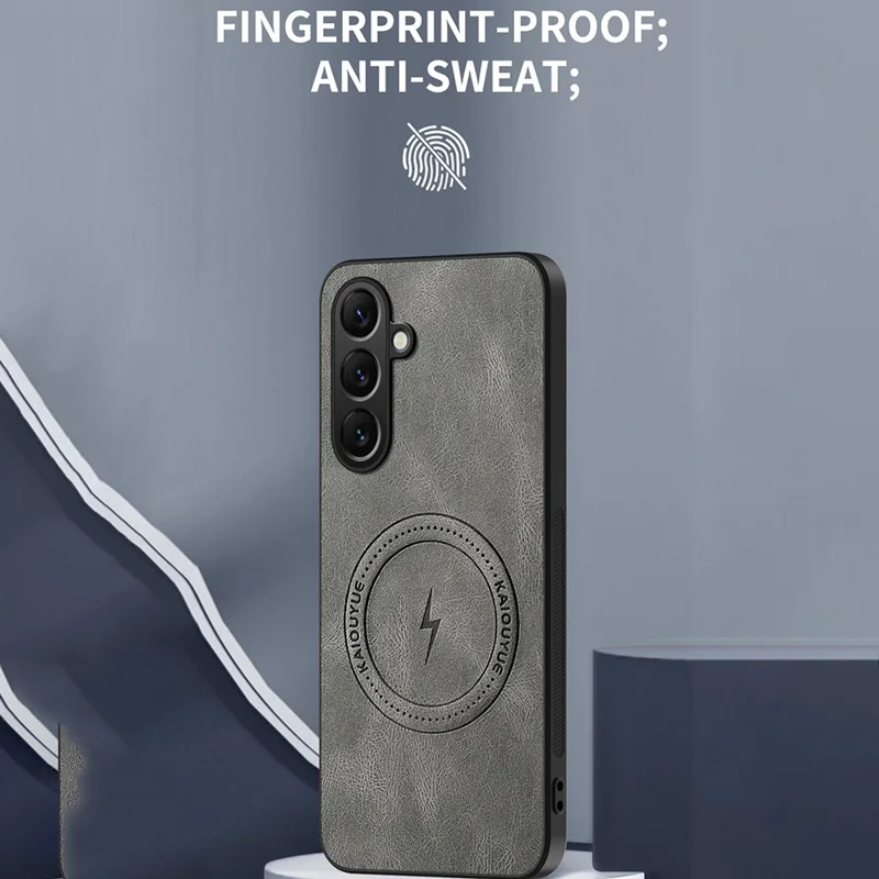 For Samsung Galaxy A37 Magnetic Case Nappa Texture PU Leather TPU Phone Back Cover - Black