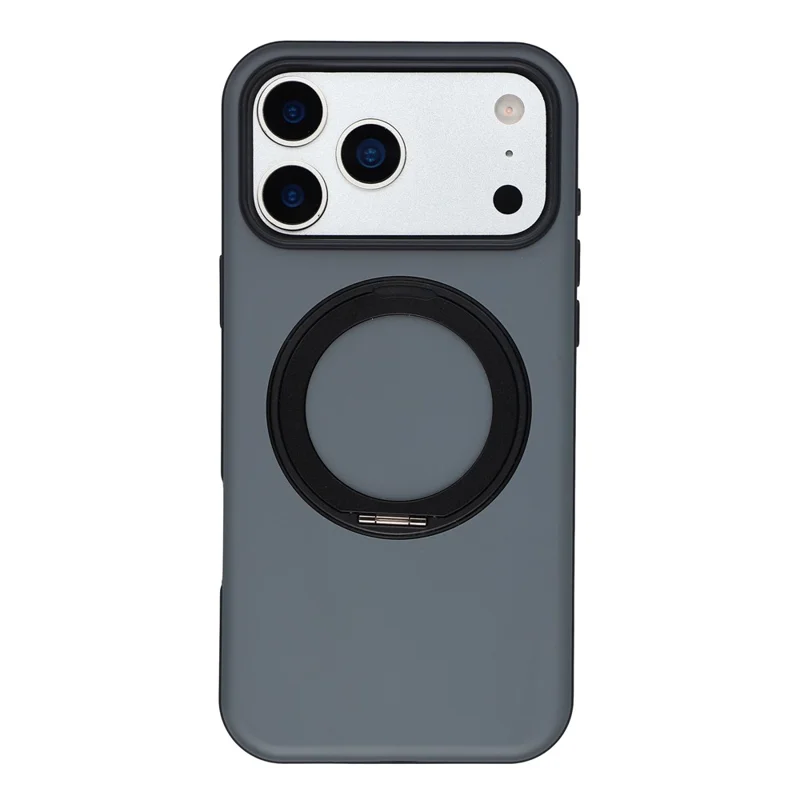 X-LEVEL For iPhone 17 Pro Max Magnetic Case Dual Color Skin Feel Rotating Kickstand PC + TPU Phone Cover - Black