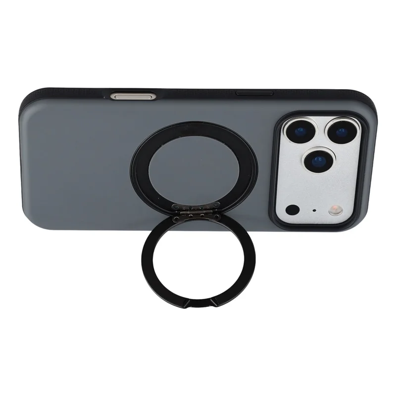 X-LEVEL For iPhone 17 Pro Max Magnetic Case Dual Color Skin Feel Rotating Kickstand PC + TPU Phone Cover - Black