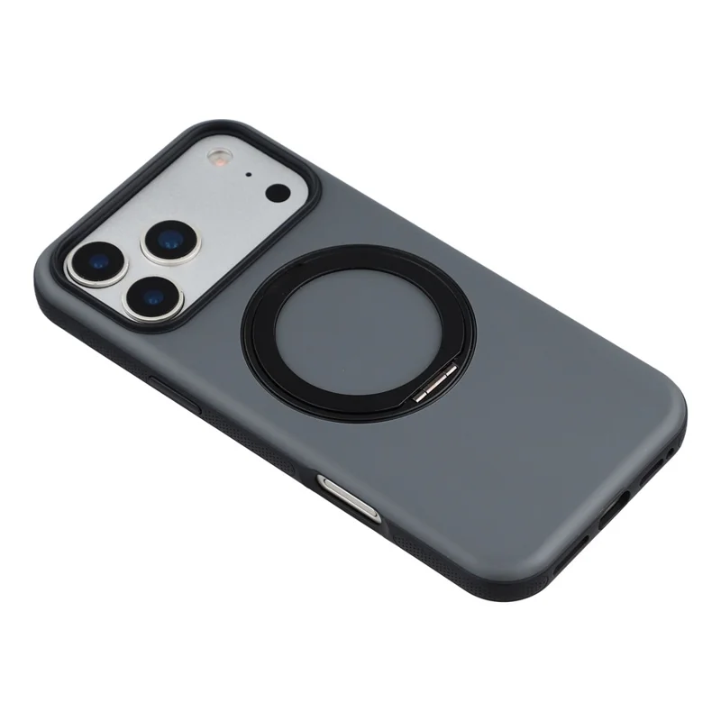 X-LEVEL For iPhone 17 Pro Max Magnetic Case Dual Color Skin Feel Rotating Kickstand PC + TPU Phone Cover - Black