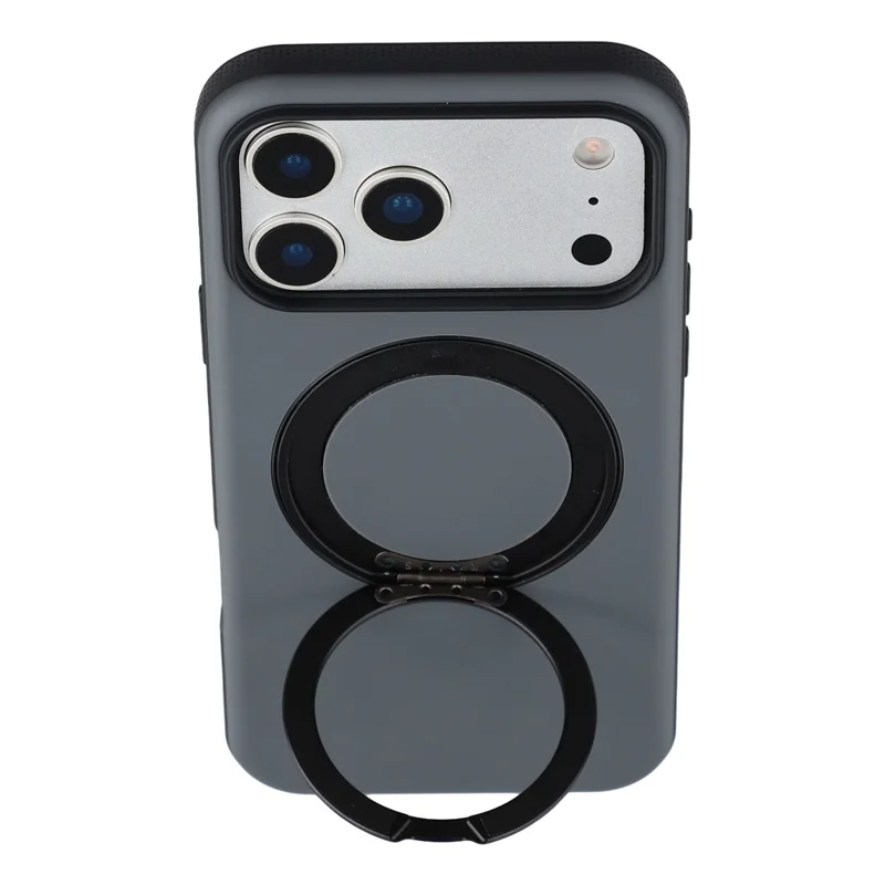 X-LEVEL For iPhone 17 Pro Magnetic Case Dual Color Skin Feel Rotating Kickstand PC + TPU Phone Cover - Black