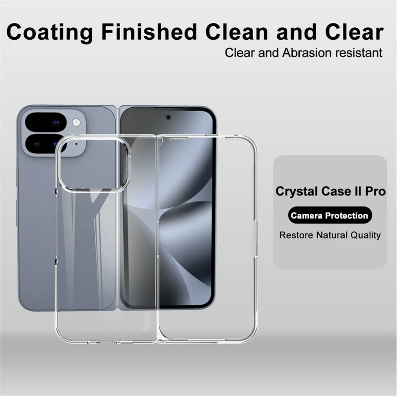 IMAK Crystal Case II Pro for Google Pixel 10 Pro Fold Case Clear PC Phone Cover (Upper Cover + Lower Cover)