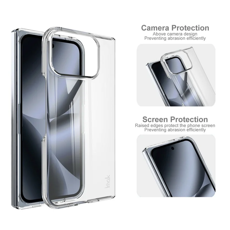 IMAK Crystal Case II Pro for Google Pixel 10 Pro Fold Case Clear PC Phone Cover (Upper Cover + Lower Cover)