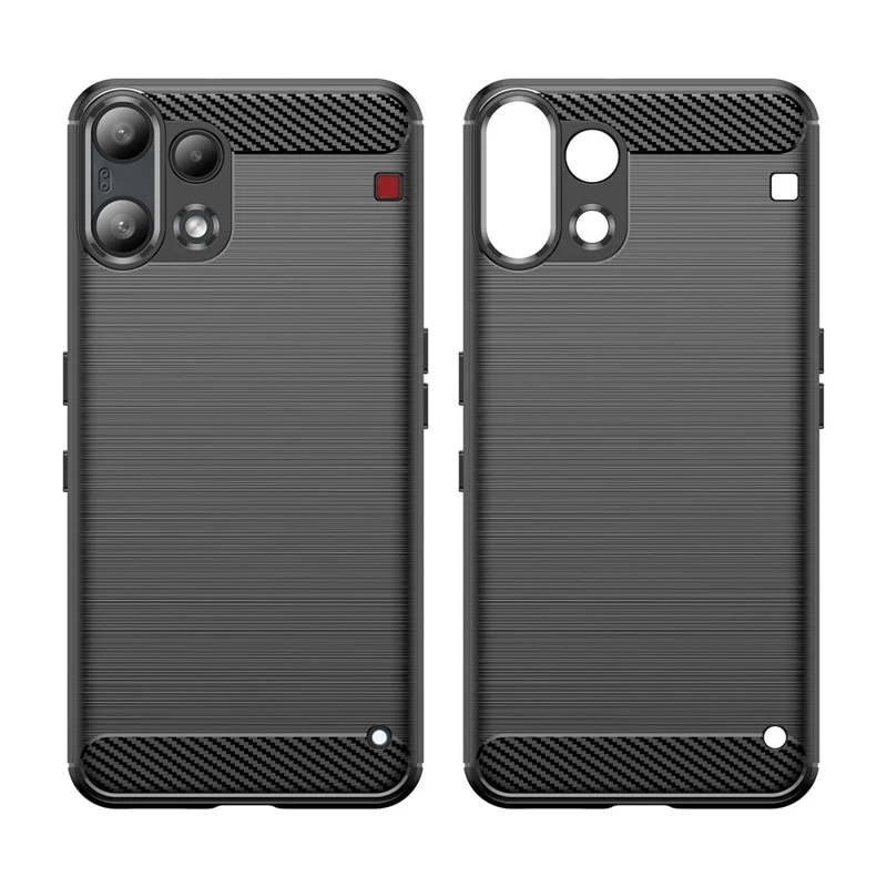 For Nothing Phone (3a) Lite 5G Case Protective Phone Cover Carbon Fiber Texture Brushed - Black