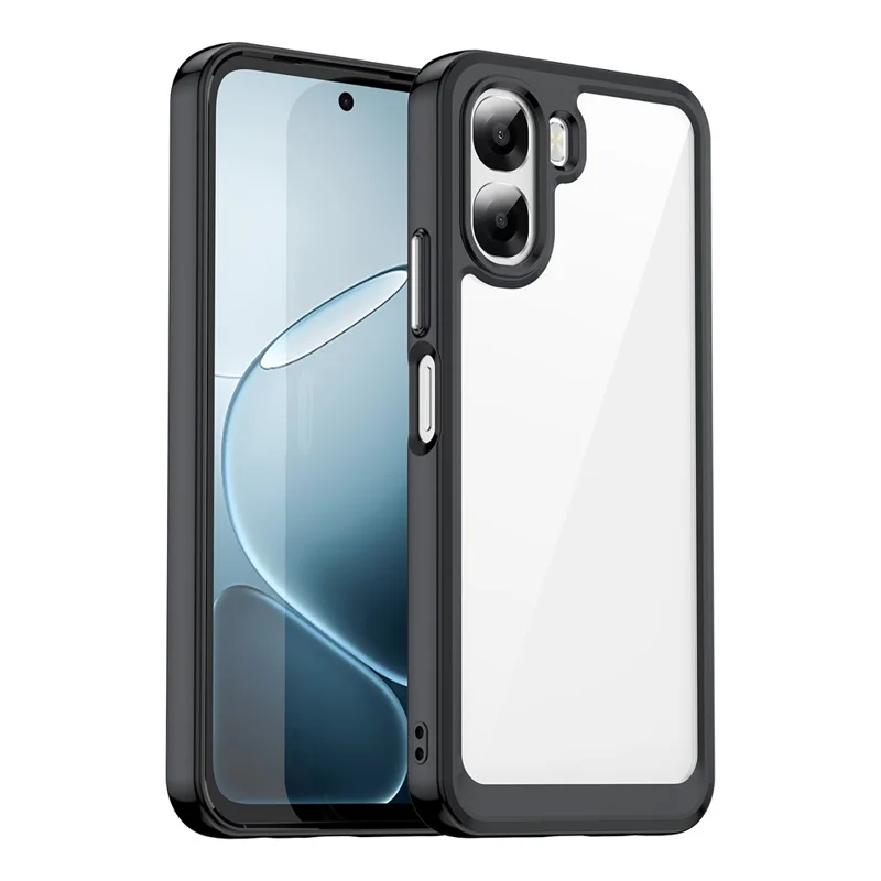 Phone Case  For Oppo A6x 5G  /  A6x 4G TPU + Acrylic Protective Clear Phone Cover - Black