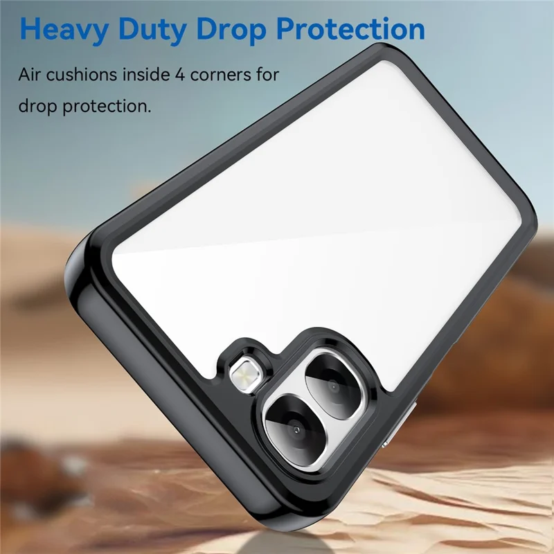 Phone Case  For Oppo A6x 5G  /  A6x 4G TPU + Acrylic Protective Clear Phone Cover - Black