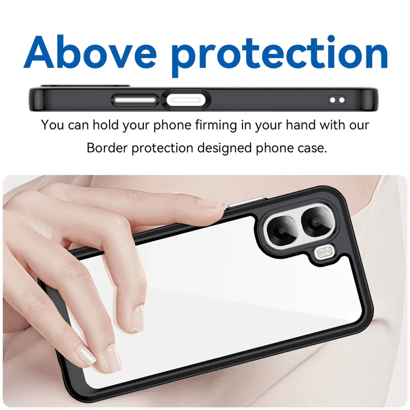 Phone Case  For Oppo A6x 5G  /  A6x 4G TPU + Acrylic Protective Clear Phone Cover - Black