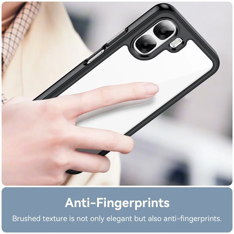 Phone Case  For Oppo A6x 5G  /  A6x 4G TPU + Acrylic Protective Clear Phone Cover - Black