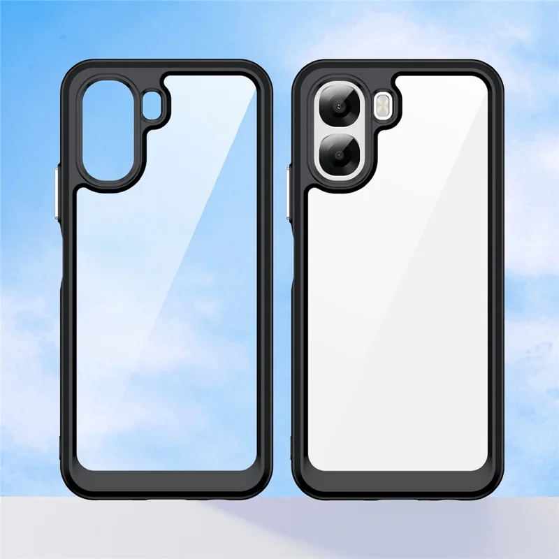 Phone Case  For Oppo A6x 5G  /  A6x 4G TPU + Acrylic Protective Clear Phone Cover - Black