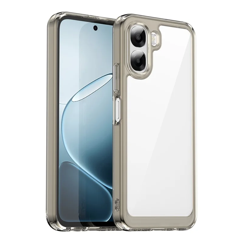 Phone Case  For Oppo A6x 5G  /  A6x 4G TPU + Acrylic Protective Clear Phone Cover - Transparent Grey