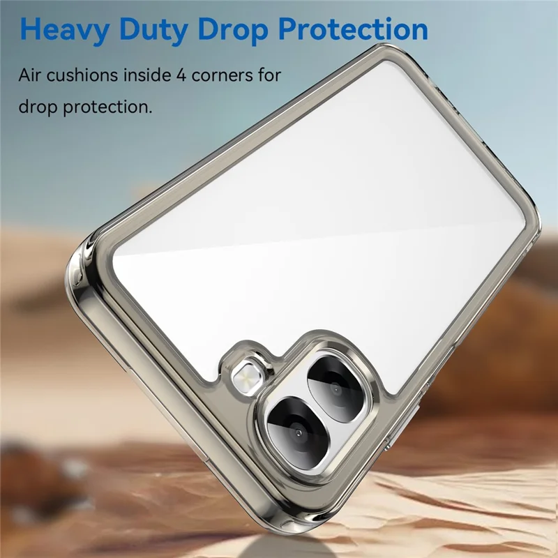 Phone Case  For Oppo A6x 5G  /  A6x 4G TPU + Acrylic Protective Clear Phone Cover - Transparent Grey