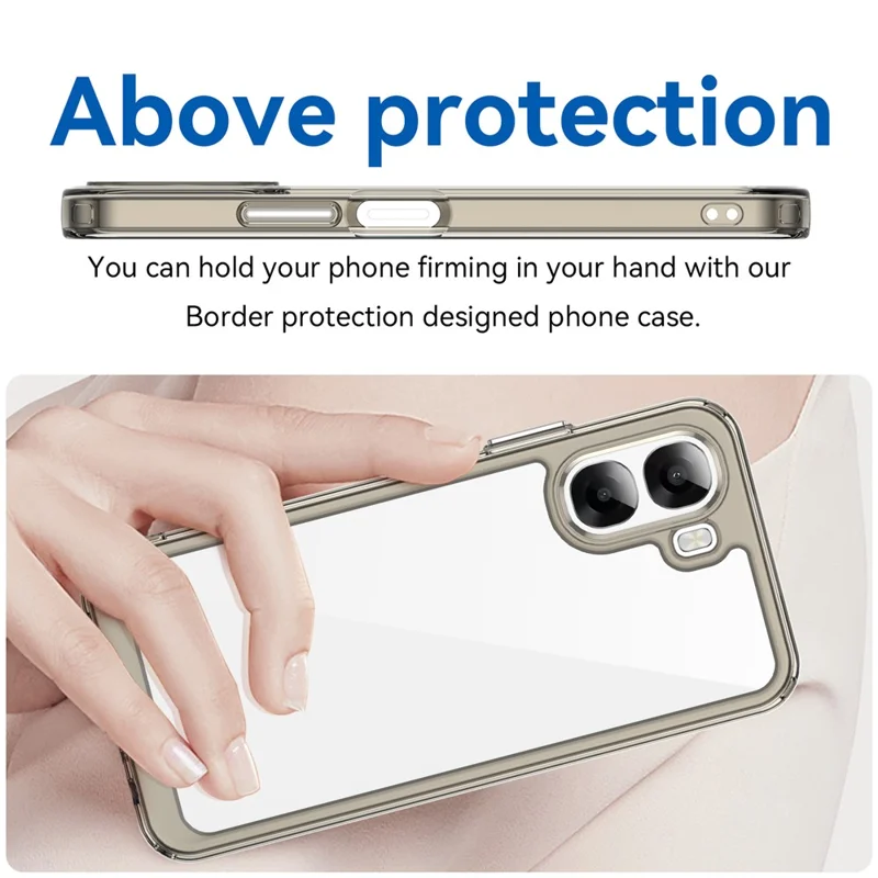 Phone Case  For Oppo A6x 5G  /  A6x 4G TPU + Acrylic Protective Clear Phone Cover - Transparent Grey
